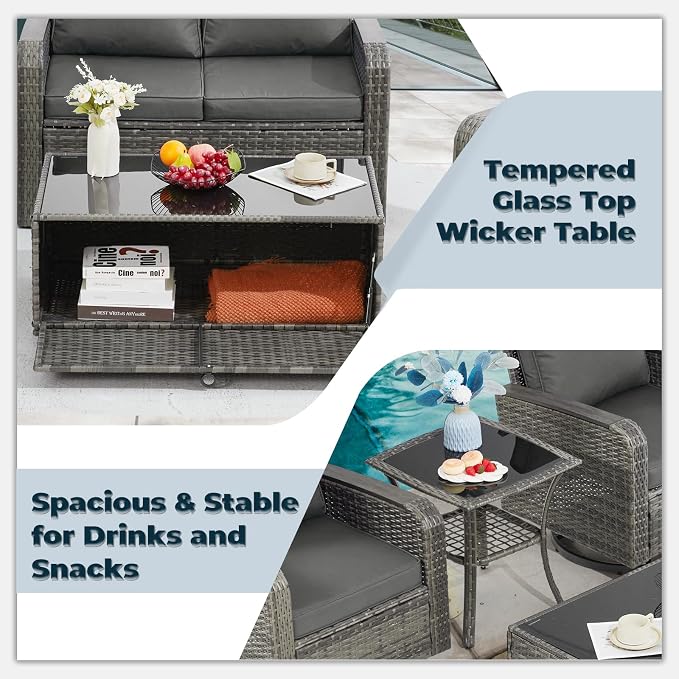 5 Pieces Outdoor Furniture Set - Image 5