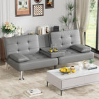 Homall Futon Sofa Bed, Leather Futon Couch - Image 7