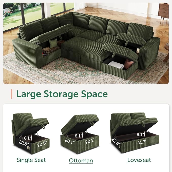 HONBAY Modular Sectional Sleeper Sofa - Image 3