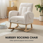 NIOIIKIT Nursery Rocking Chair, Corduroy Upholstered Rocking Chair - Image 4