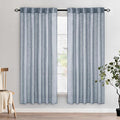 MIULEE Chambray Blue Linen Curtains 52x72 Inch Long by MIULEE