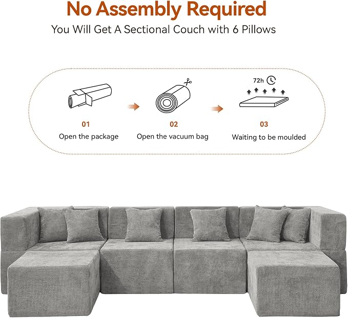 MONVANE Modular Sectional Cloud Couch - Image 8