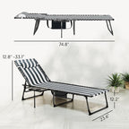 Outsunny Folding Chaise Lounge Chair Outdoor Tanning Chair - Image 3
