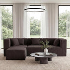 MONVANE 103'' Modular Sectional Sofa, Comfy Teddy Velvet Cloud Couch - Image 2