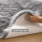 ORINOVA Light Silver Gray Faux Washable Shaggy Fur Rugs - Image 3