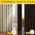 NICETOWN 100% Black Out Curtains 84 inch Long, Thick Linen Blend Rod Pocket & - Image 5