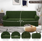 U-NICE HOME Oversized Stretch Couch Cover Slipcover, Bronze Green | 3 Cushion - Image 3