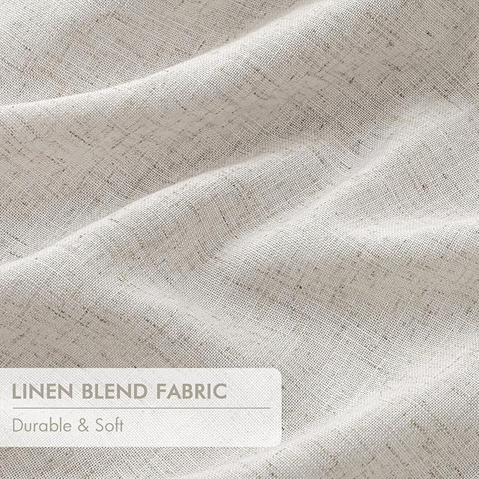 MIULEE Birch Pinch Pleated 100% Blackout Linen Curtains 40x84 Inches | Room - Image 6