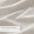 MIULEE Birch Pinch Pleated 100% Blackout Linen Curtains 40x96 Inches | Room - Image 6