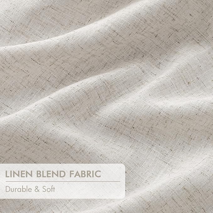 MIULEE Birch Pinch Pleated 100% Blackout Linen Curtains 40x108 Inches | Room - Image 6