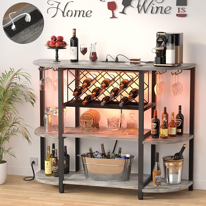Unikito 4-Tier Metal Coffee Bar Cabinet - Image 3