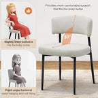 DUMOS Dining Chairs Set of 4, Mid Century Modern Chair Round Upholstered Curved - Image 6