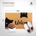 Coir Welcome Mat, Welcome Cats, 17 x 29 in | 100% Natural Coir, Anti-Shedding - Image 2