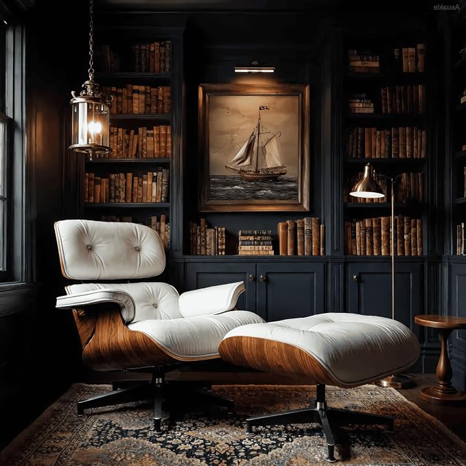 Top Grain Leather, Mid Century Chaise Lounge Chair and Ottoman, Modern Chair - Image 8
