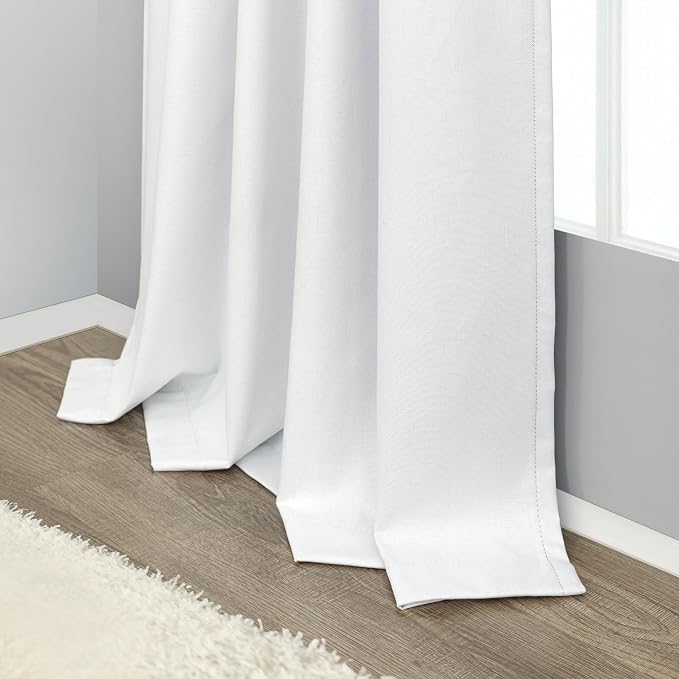 Black Out Curtains 63 Inch Long Small White Blackout Energy Saving Dining Room - Image 9