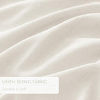 MIULEE Beige White Pinch Pleated 100% Blackout Linen Curtains 40x96 Inches | - Image 6