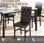 Hooseng Dining Table Set for 4, Faux Marble Small Kitchen Table Chairs Set of 4 - Image 6