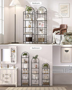 Hzuaneri Bookcase Bookshelf, Tempered Glass Bookshelves, Slim Shelving Unit - Image 6