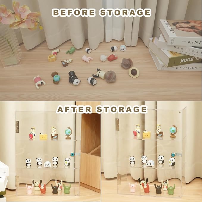 Acrylic Display Case with Lock Key, 3 Shelf Locking Countertop Display Case - Image 5