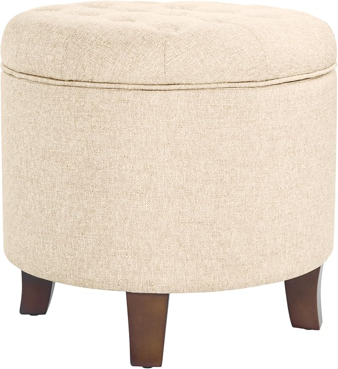 HomePop by Kinfine Fabric Upholstered Round Storage Ottoman - Image 9