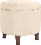 HomePop by Kinfine Fabric Upholstered Round Storage Ottoman - Image 9