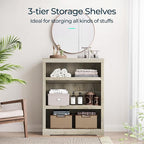LINSY HOME 3-Tier Bookshelf, Small Wood Display Storage Shelves Farmhouse - Image 4