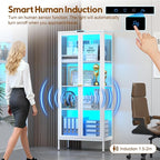 UNICOLY Display Cabinet with Glass Doors, Glass Display Cabinet with 8 Color - Image 4