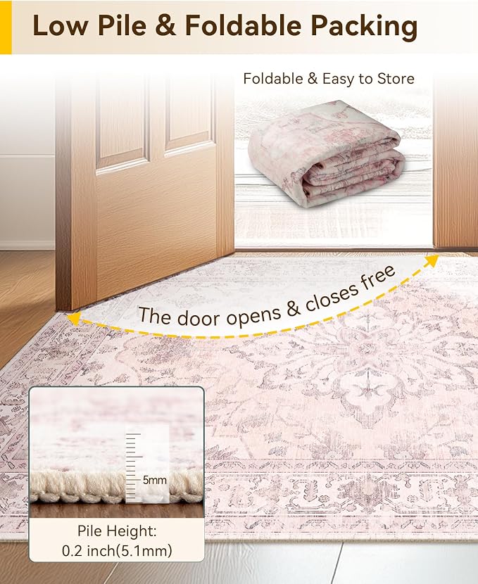 RELEANY Washable Area Rug, Runner 2'6"x5', Water Repellent, Pet Friendly - Image 4