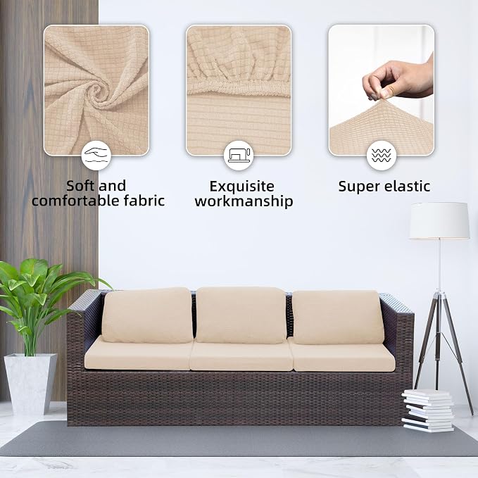 8PCS Patio Cushion Covers.Patio Furniture Couch SeatSlipcovers | Washable - Image 3