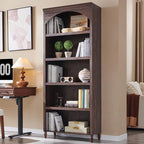 IFGET 76" Tall Arched Bookcase, Farmhouse 5 Tiers Large Arched Bookshelf Cabinet by IFGETEnrichYourLivingSpace