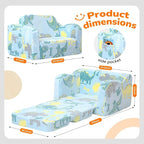 MeMoreCool Glowing Dinosaur Kids Chair, 2-in-1 Convertible Kids Couch Fold Out - Image 2