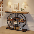 GiftGo Narrow Console Table for Entryway Industrial 4-Tier Sofa Table Behind by GiftGoDirect