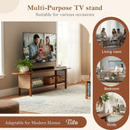 Tiita TV Stand with Storage for TVs up to 65'', Bamboo TV Console Entertainment - Image 7