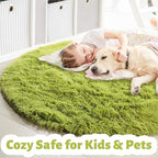 Amdrebio Grass Green Large Round Rug 7Ft - Image 2