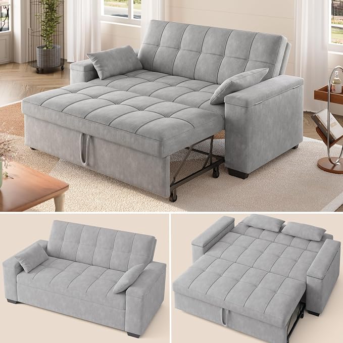 Gizoon Convertible Sofa Bed Futon, 70.9'' Sleeper Loveseat - Image 7