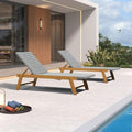 PURPLE LEAF Extra Large Patio Chaise Lounge 2 Pieces French Outdoor Wicker by PURPLELEAF