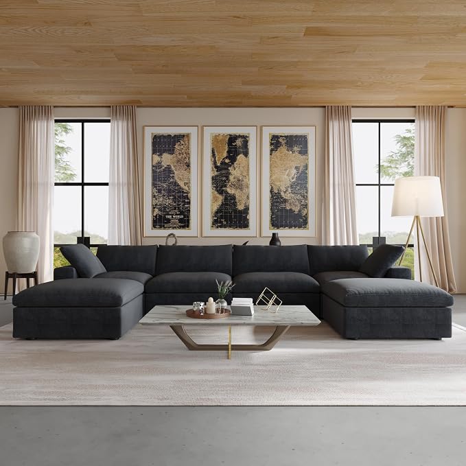 JACH 160.6" U-Shaped Sectional Couch, Modern Modular Convertible Sofa - Image 6