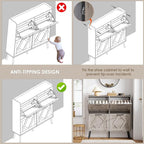 Nicetree Shoe Cabinet with 4 Flip Drawers, Freestanding Shoe Organizer Cabinet - Image 9