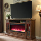 OKD Fireplace TV Stand for 80 Inch TV, Farmhouse Entertainment Center by OKD