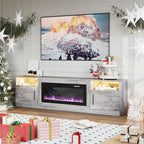 PRETZI Fireplace TV Stand with 36" Fireplace Up to 90" TVs, Remote Control - Image 6