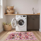 Pink Garden Floral Hallway Runner Rug 2x5 - Image 4