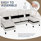 U-Shaped Sectional Couches for Living Room, 4 Seat Sofa - Image 6