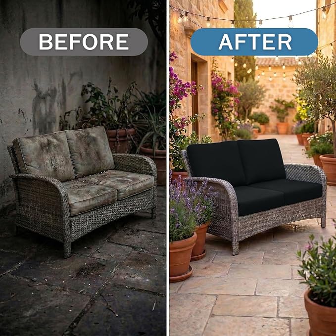 Waterproof Outdoor Cushion Covers, Stretch Patio Slipcovers | UV Resistant - Image 4