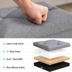 30W Folding Ottoman with Storage Bench, Storage Ottoman Bench, 15W Inches - Image 6