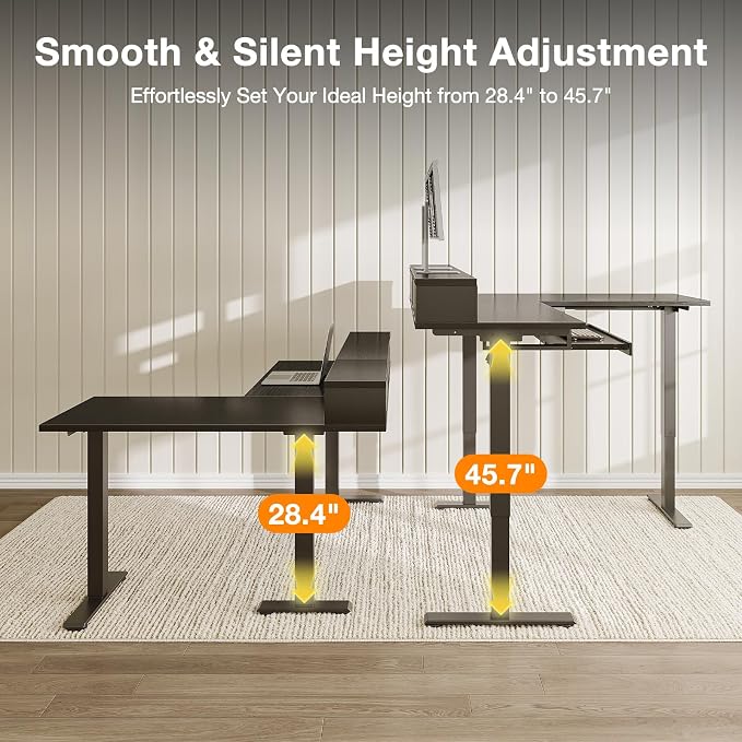 Casaottima 59 Inch Electric L-Shaped Standing Desk - Image 5