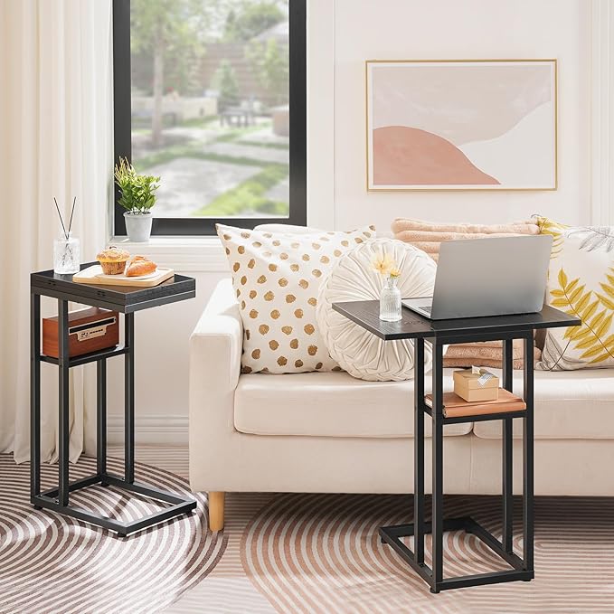 HOOBRO Foldable End Table, C Shaped Side Table - Image 2