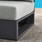 Modway Tahoe Aluminum Armless Patio Gray Modular Weather-Resistant - Image 9