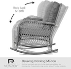 Patio Furniture Set 3 Pieces, Wicker Outdoor Rocking Bistro Set - Image 5