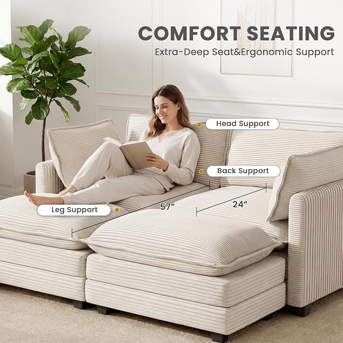 78'' Modular Sectional Cloud Couch - Image 4