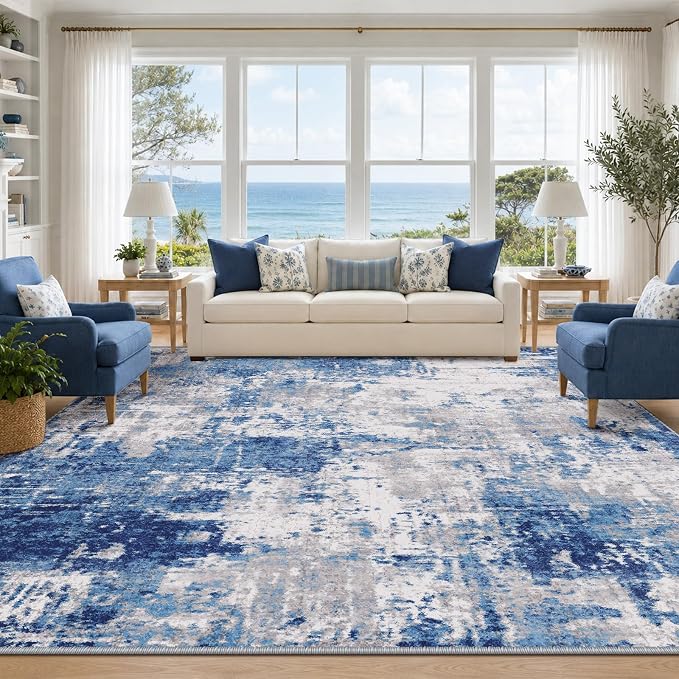 RELEANY Washable 9'x12' Abstract Area Rug - Image 8
